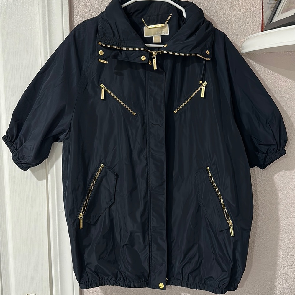 Michael Kors Navy Blue Rain Coat